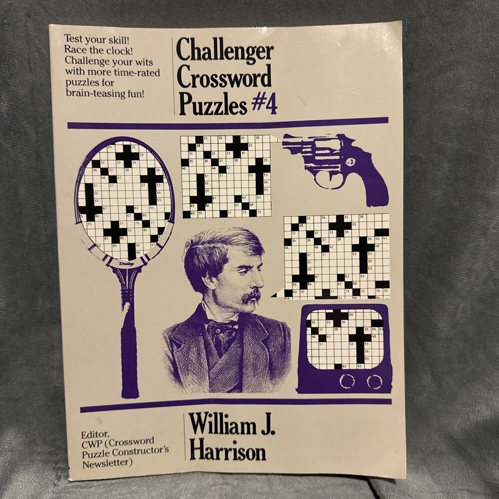 Vintage 1982 Challenger Crossword Puzzles #4 William J. Harrison Wallaby Book
